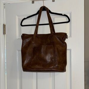 Joy Susan Rich Brown Leather Laptop Bag